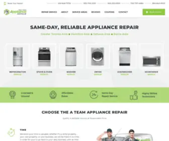 Appliancerepairteam.ca(The A Team Appliance Repair) Screenshot