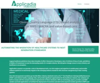Applicadia.us(Applicadia automates the migration of healthcare systems to next generation standards. Applicadia) Screenshot