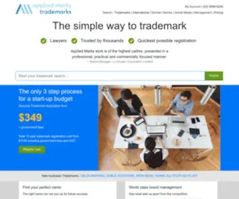 Appliedmarks.com(Trademark, Domain Name and Social Media Protection for Brands) Screenshot