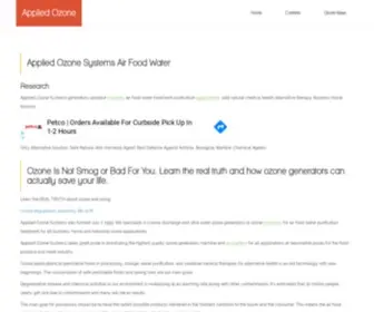 Appliedozone.com(Applied Ozone Systems Air Food Water) Screenshot