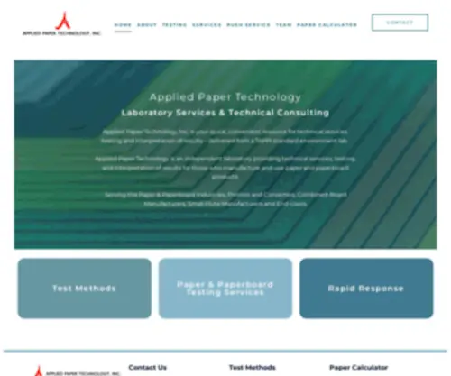 Appliedpapertech.com(Technical Consulting and Laboratory Services) Screenshot