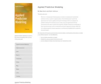 Appliedpredictivemodeling.com(Applied Predictive Modeling) Screenshot