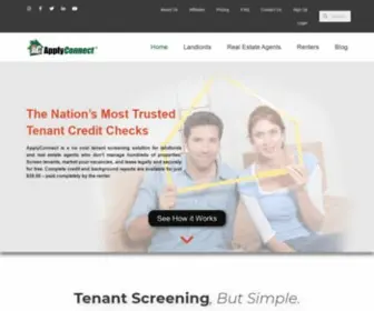 Applyconnect.com(Tenant credit checks by ApplyConnect) Screenshot