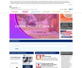 Applyesl.com(Choose your ESL school online) Screenshot