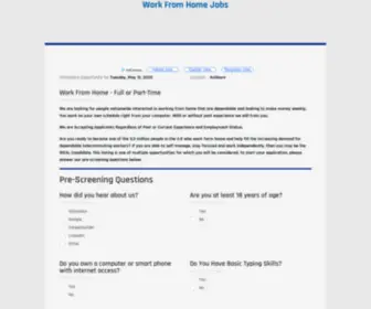Applytodaynow.com(Work From Home Jobs) Screenshot