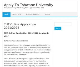 Applytutonline.com(TUT Online Application 2021/Apply To Tshwane University) Screenshot