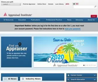 Appraisalinstitute.org(The Appraisal Institute) Screenshot