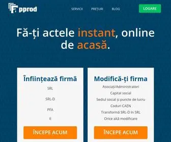 Approd.ro(înființare modificare radiere firmă (srl srl) Screenshot