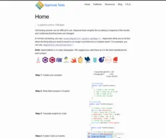 Approvaltests.com(Approval Tests Library) Screenshot