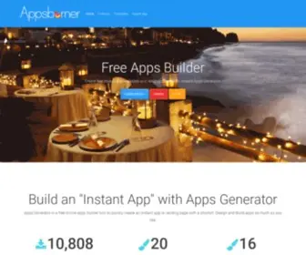 APPS-Generator.com(Create unlimited free apps and landing pages with Instant App Generator) Screenshot