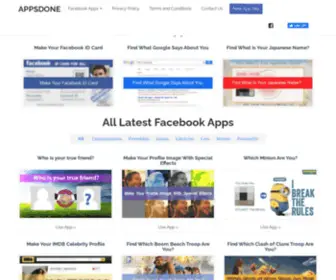 Appsdone.com(Facebook Fun Applications For Life) Screenshot