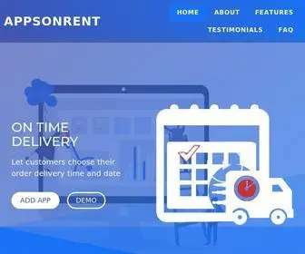 Appsonrent.com(Let customers choose their order delivery time and date) Screenshot