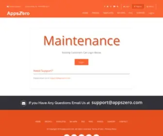 Appszero.com(Build Mobile Apps With Zero Coding Mobile Apps Design Templates) Screenshot