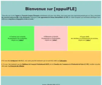 Appuifle.net(Bienvenue sur AppuiFLE! Le site d'appui en français langue étrangère de Mireille Spalacci) Screenshot