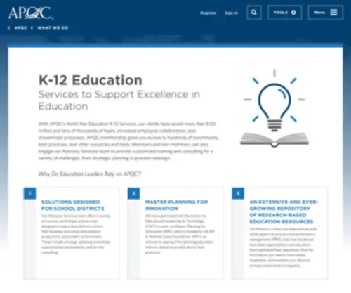 ApqCeducation.org(APQC Education) Screenshot