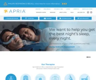 Apria.com(Apria home medical equipment and support for sleep apnea) Screenshot