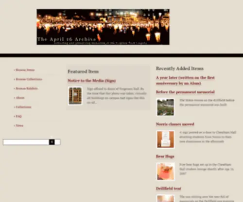 April16Archive.org(The April 16 Archive) Screenshot