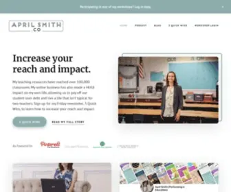 Aprilsmith.co(Teacher Author Marketing Strategies) Screenshot
