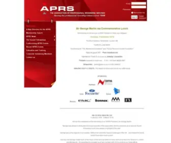 APRS.co.uk(The Association of Professional Recording Services) Screenshot