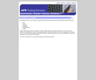 Aprtestingservices.com(Off-the-shelf personnel assessment and selection tests that are) Screenshot