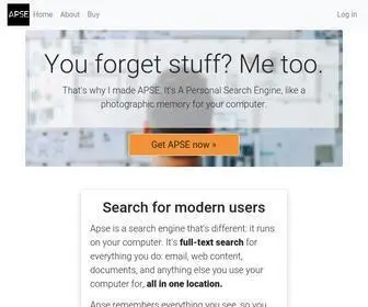 Apse.io(A search engine) Screenshot