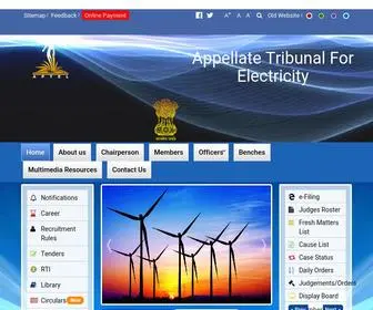 Aptel.gov.in(Appellate Tribunal For Electricity) Screenshot