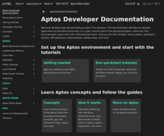 Aptos.dev(Aptos Developer Documentation) Screenshot