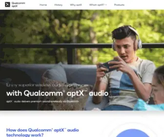 APTX.com(AptX Wireless Bluetooth Audio Products & Technology) Screenshot
