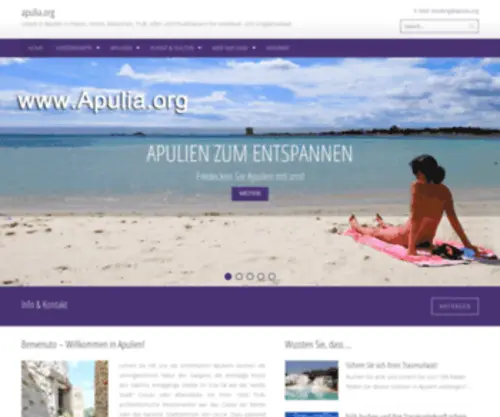 Apulia.org(Urlaub in Apulien mit Apulia Services) Screenshot