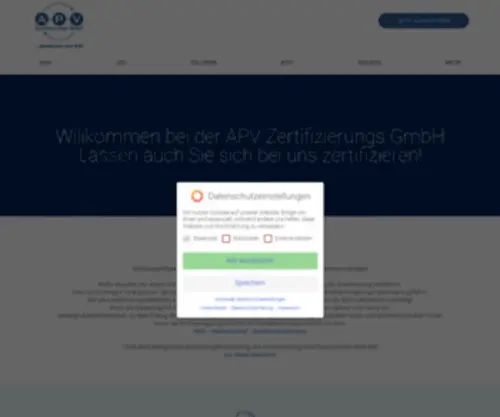 APV-Zert.de(APV-Zertifizierung und Seminare für ISO, AZAV, UVSV, SCC) Screenshot