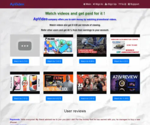 Apvideo.xyz(Viewing payed advertising sites) Screenshot