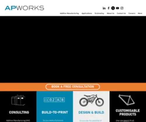 Apworks.de(Additive manufacturing service provider) Screenshot