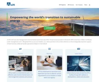 APX.com(The Leader in Environmental Technology) Screenshot