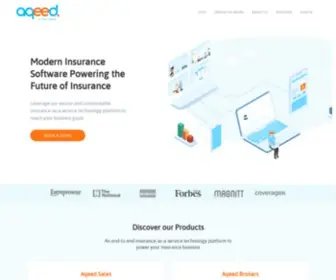 Aqeed.com(Access modern insurance software solutions and reach your insurance goals) Screenshot
