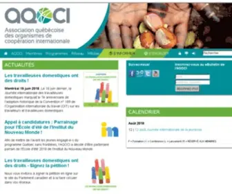 Aqoci.qc.ca(L’Association québécoise des organismes de coopération internationale (AQOCI)) Screenshot
