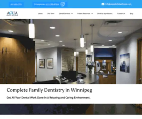 Aquadentalwellness.com(Complete Dentistry in Winnipeg) Screenshot