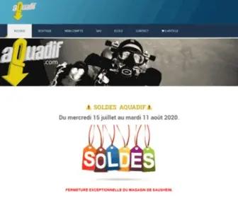 Aquadif.com(Achetez en ligne chez le spécialiste en matériel de plongée) Screenshot