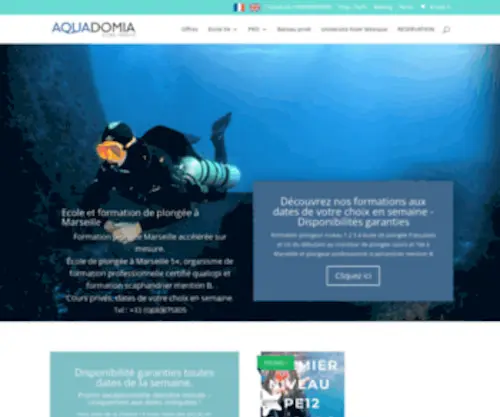 Aquadomia.com(Formation plongée accélérée Marseille) Screenshot