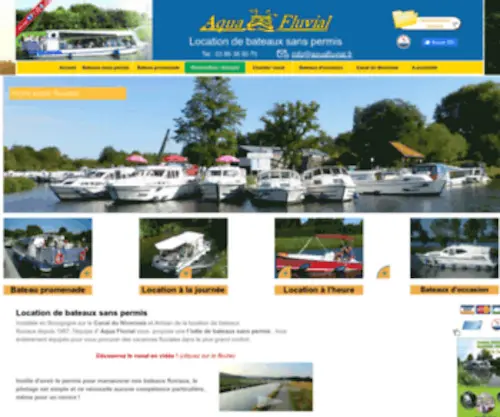 Aquafluvial.fr(Aquafluvial Location de bateau sans permis sur le canal du nivernais) Screenshot