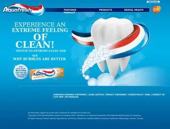 Aquafresh.ca(Toothpaste) Screenshot