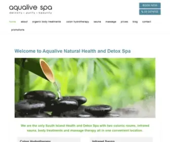 Aqualive.co.nz(Health, Detox and organic Beauty Spa) Screenshot