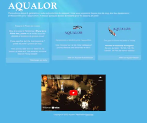 Aqualor.com(Equipements professionnels pour l'aquaculture et le bassin pour particuliers) Screenshot