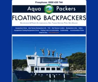 Aquapackers.co.nz(Abel Tasman backpackers'accommodation) Screenshot