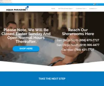 Aquaparadiseca.com(HOT Tubs San Diego Jacuzzi and Carlsbad) Screenshot