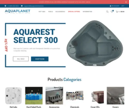 Aquaplanetstore.com(Hot tubs & Spas shop) Screenshot