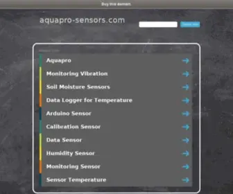 Aquapro-Sensors.com(Aquapro Sensors) Screenshot