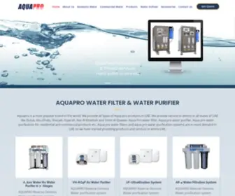 Aquapro-Uae.com(AQUAPRO WATER FILTER & WATER PURIFIER) Screenshot