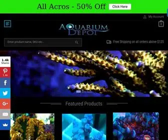 Aquariumdepot.com(Offers Free Shipping Over $200 & the best selection of Unique Live Saltwater Animals) Screenshot
