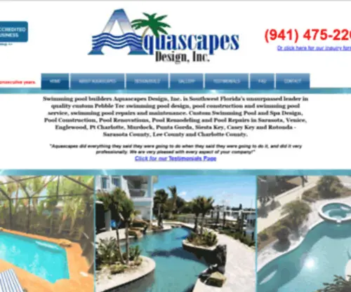 Aquascapesdesign.com(SWIMMING POOL BUILDERS) Screenshot