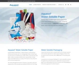 Aquasolpaper.com(Water Soluble Paper Packaging) Screenshot